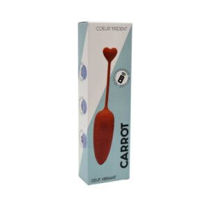 Un Œuf vibrant avec télécommande, couleur et forme Carotte en silicone médical