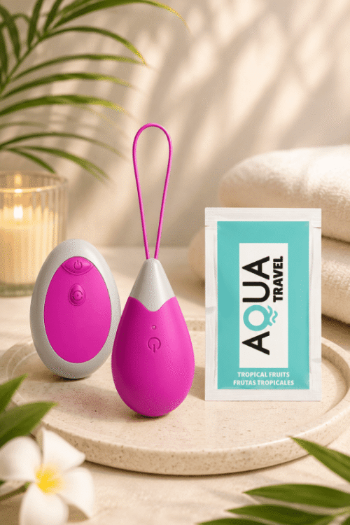 Œuf Vibrant Télécommandé 10 Modes Fuchsia 1 dosette de lubrifiant